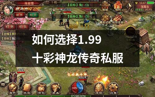 如何选择1.99十彩神龙传奇私服
