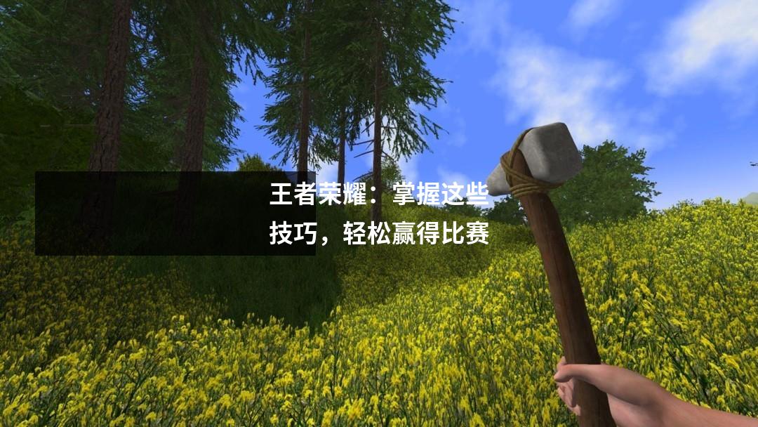 王者荣耀：掌握这些技巧，轻松赢得比赛